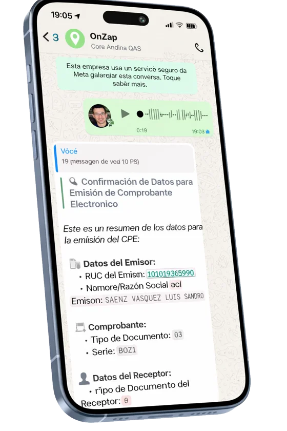 Resumen de comprobante generado a partir de un audio
